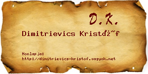 Dimitrievics Kristóf névjegykártya